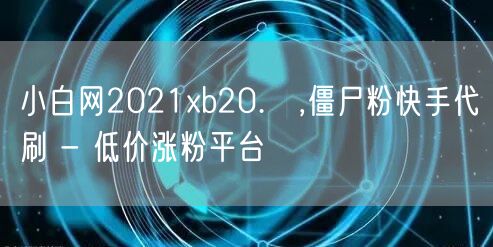 小白网2021xb20.㏄,僵尸粉快手代刷 - 低价涨粉平台