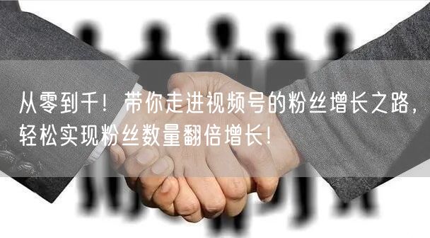 从零到千！带你走进视频号的粉丝增长之路，轻松实现粉丝数量翻倍增长！