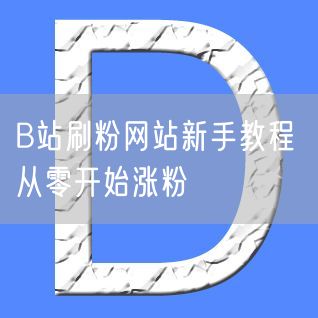 B站刷粉网站新手教程 从零开始涨粉